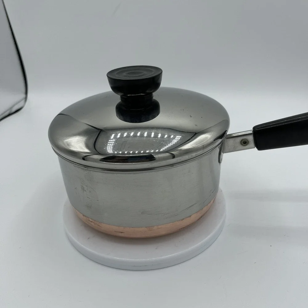 Revere Ware 1 Quart‎ Copper Clad Stainless Steel Sauce Pan W/Lid USA